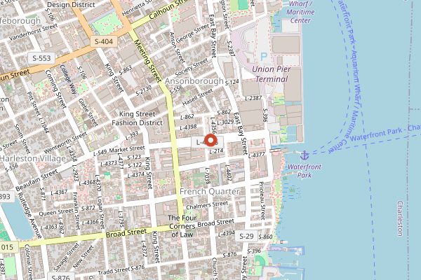 Map showing Charleston City Market in Charleston
