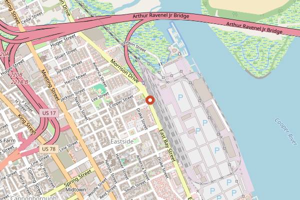 Map showing Bar Mash in Charleston