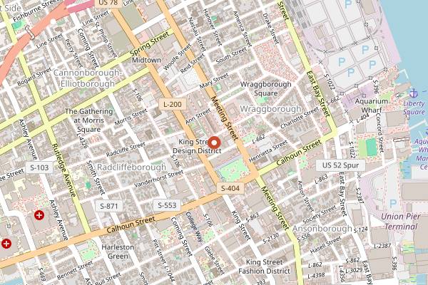 Map showing Charleston Music Hall in Charleston