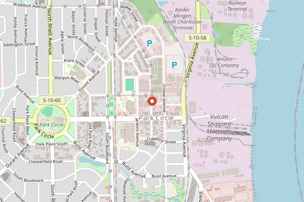 Map showing Tattooed Moose in Charleston