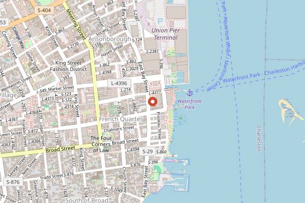Map showing The Gin Joint in Charleston