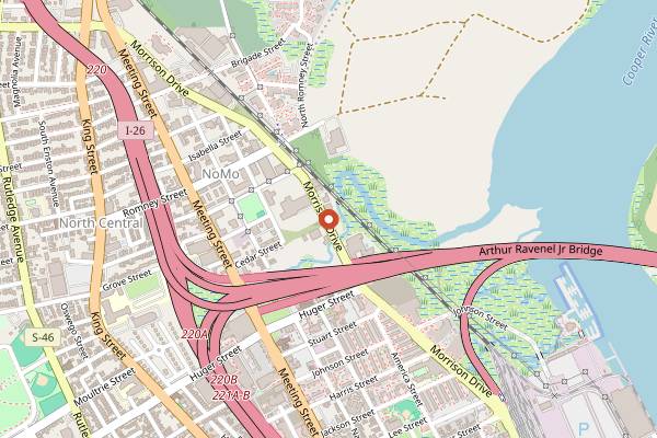Map showing The Royal American in Charleston