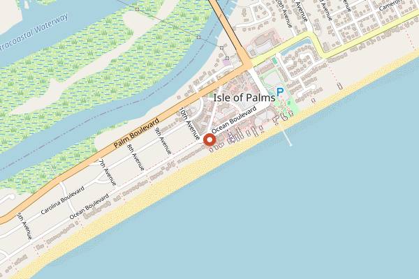 Map showing The Windjammer in Charleston