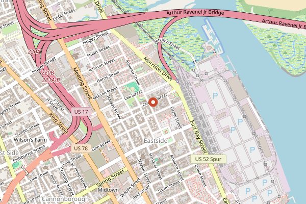 Map showing Smash City Burgers in Charleston