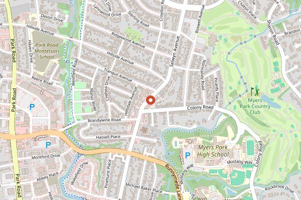 Map showing Selwyn Avenue Pub in Charlotte