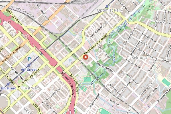 Map showing Birdsong Brewing Co. in Charlotte