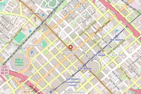 Map showing Stoke Charlotte in Charlotte