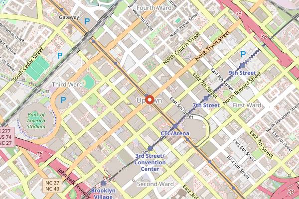 Map showing Leah and Louise in Charlotte