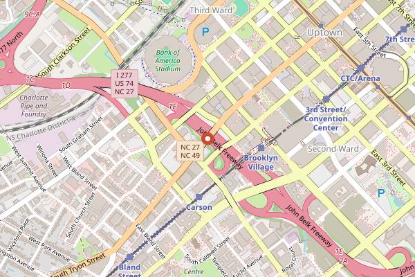 Map showing Taste of Charlotte in Charlotte