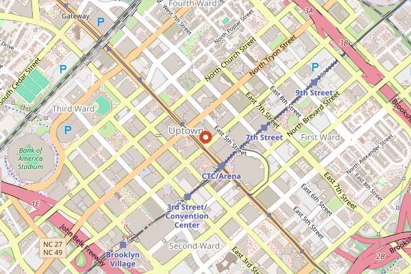 Map showing Aria Tuscan Grill in Charlotte