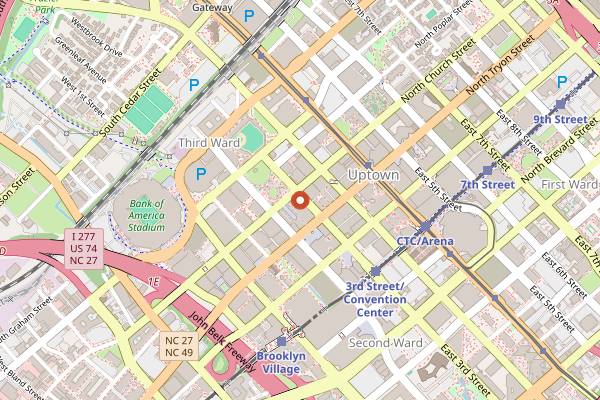 Map showing La Belle Helene in Charlotte