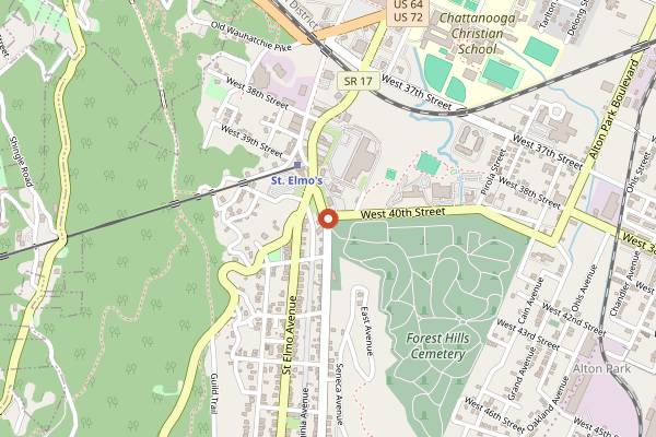 Map showing Mad Knight Brewing Company in Chattanooga