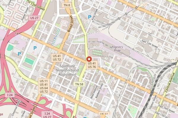 Map showing TailGate Brewery Chattanooga in Chattanooga