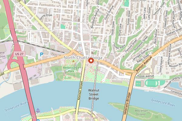 Map showing Clumpies Ice Cream Co. in Chattanooga