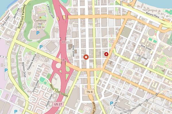 Map showing Sleepyhead Coffee in Chattanooga