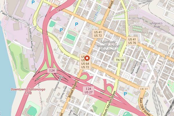 Map showing Lupi's Pizza Pies in Chattanooga
