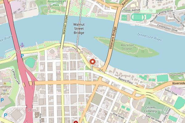 Map showing Tony's Pasta Shop & Trattoria in Chattanooga