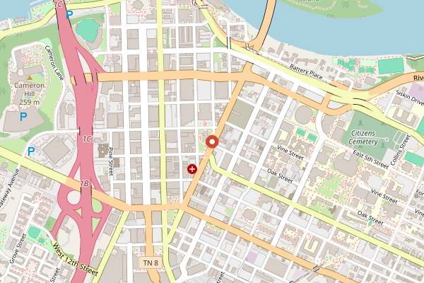 Map showing JMac's Vino & Vinyl in Chattanooga