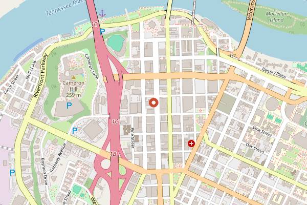 Map showing City Cafe Diner in Chattanooga