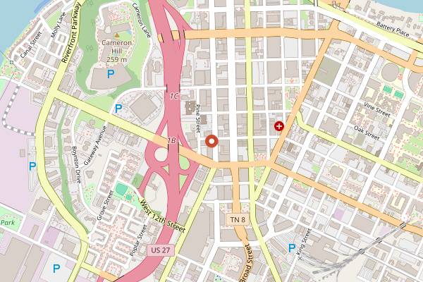 Map showing Easy Bistro & Bar in Chattanooga