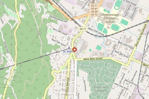Map showing Little Coyote in Chattanooga