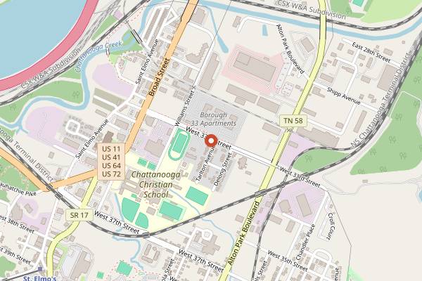 Map showing Chatter Box Cafe in Chattanooga