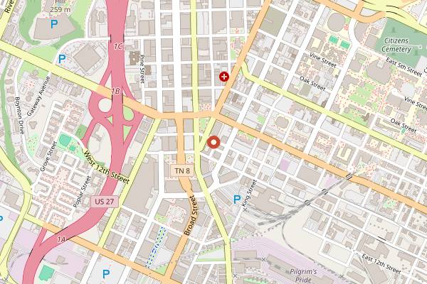 Map showing Matilda Midnight in Chattanooga