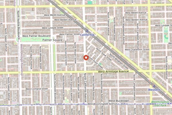 Map showing Bang Bang Pie & Biscuits in Chicago