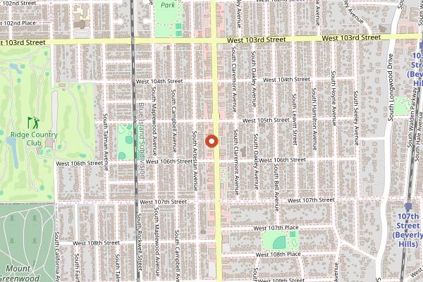 Map showing Beverly Bakery in Chicago