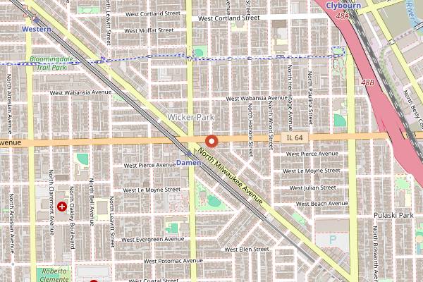 Map showing Brobagel in Chicago