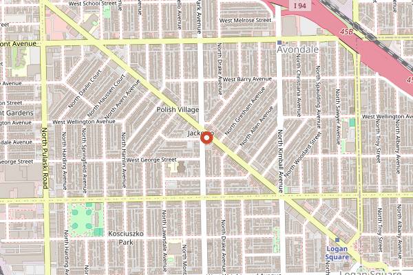 Map showing Loaf Lounge in Chicago