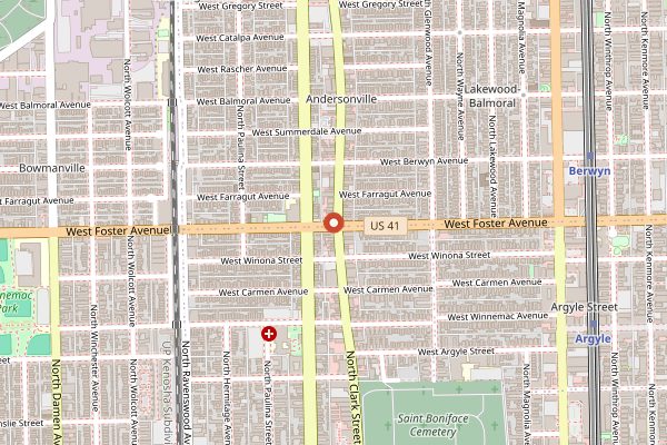 Map showing Middle East Bakery & Grocery in Chicago