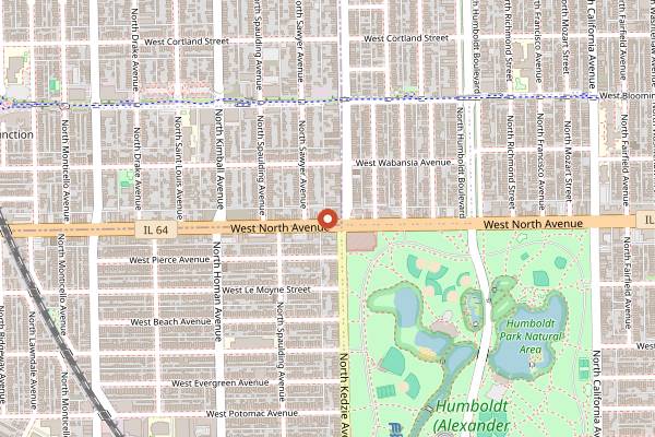 Map showing Roeser's Bakery in Chicago