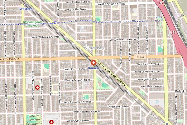 Map showing Stan's Donuts in Chicago