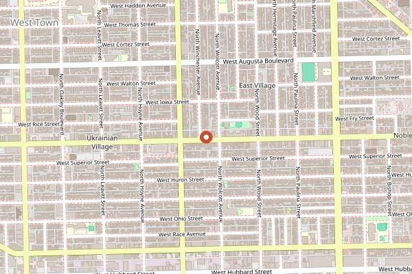 Map showing West Town Bakery & Diner in Chicago