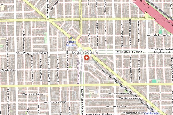 Map showing Billy Sunday in Chicago