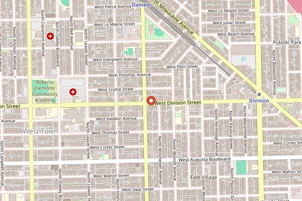 Map showing Easy Bar in Chicago