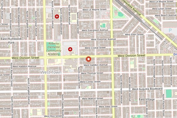 Map showing Queen Mary Tavern in Chicago