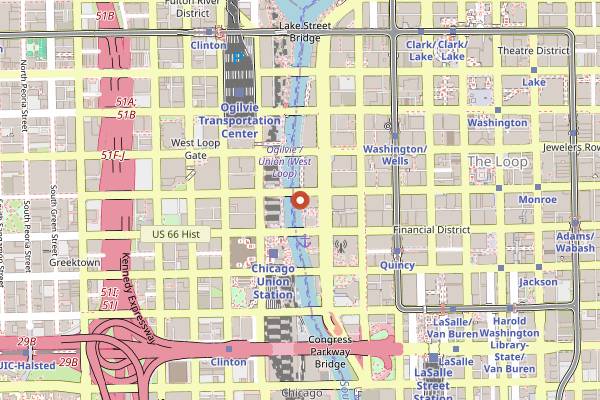 Map showing South Branch Tavern & Grille in Chicago