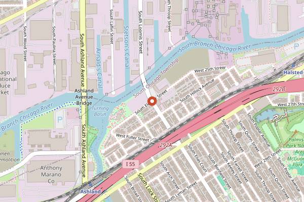 Map showing The Duck Inn in Chicago