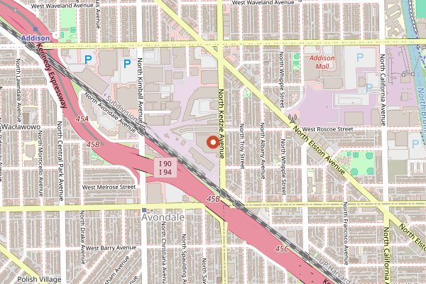 Map showing Revolution Brewing in Chicago