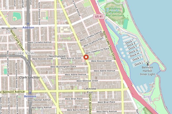 Map showing Ann Sather (Broadway) in Chicago