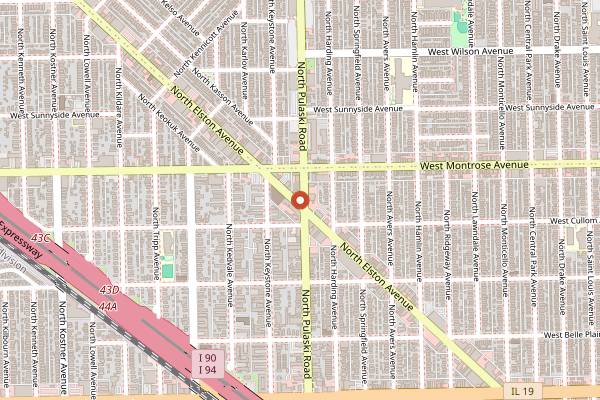 Map showing Northside Grill in Chicago