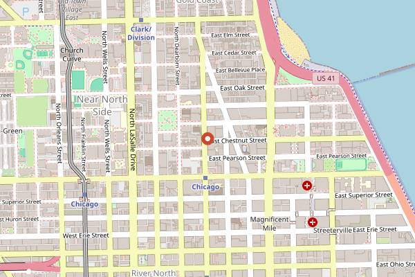 Map showing Tempo Cafe in Chicago