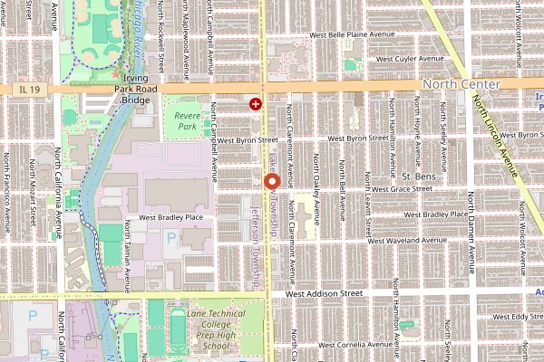 Map showing Borinquen Lounge in Chicago
