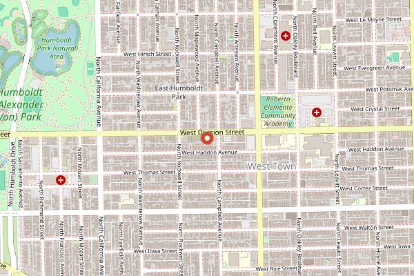 Map showing Papa's Cache Sabroso in Chicago