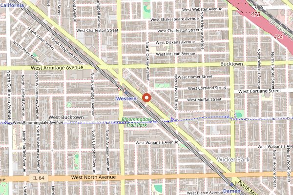 Map showing Irazu in Chicago
