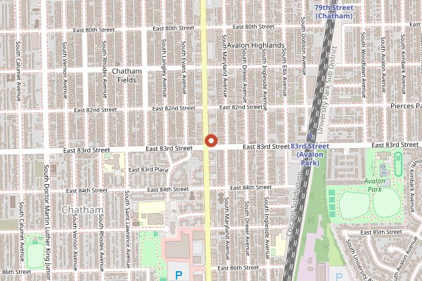 Map showing Uncle John's BBQ in Chicago
