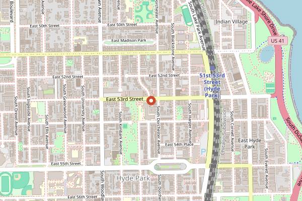 Map showing Cafe 53 in Chicago