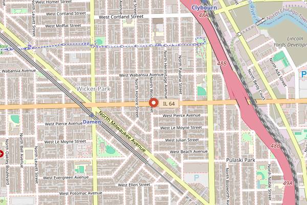 Map showing Gallery Cafe in Chicago